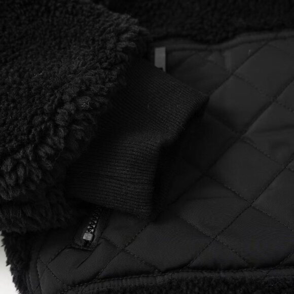 ALO YOGA Sherpa Edge Bomber Series Solid Color Stand Collar Zipper Casual Hoodle - Picture 8 of 10